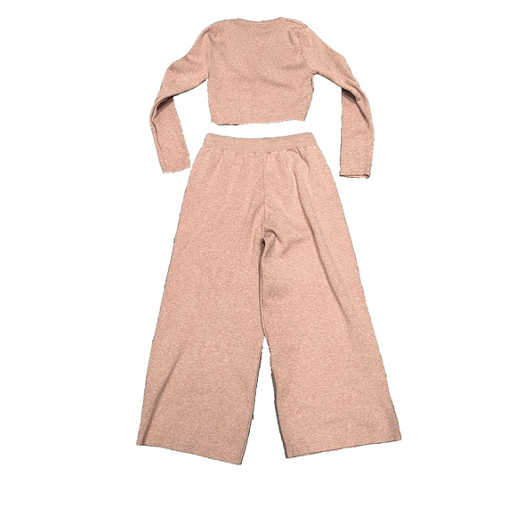 Revolve Petal & Pup Ayers wide leg knitted Y2K Set Light Pink M/L A003953 - Picture 13 of 13
